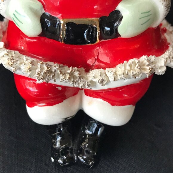 Lefton Spaghetti Trim Santa & Mrs Claus Shelf Sitters - set of 2 - Picture 8 of 16